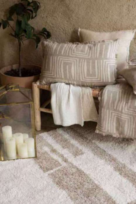 Coussin imprimé Tina Naturel 30 x 50