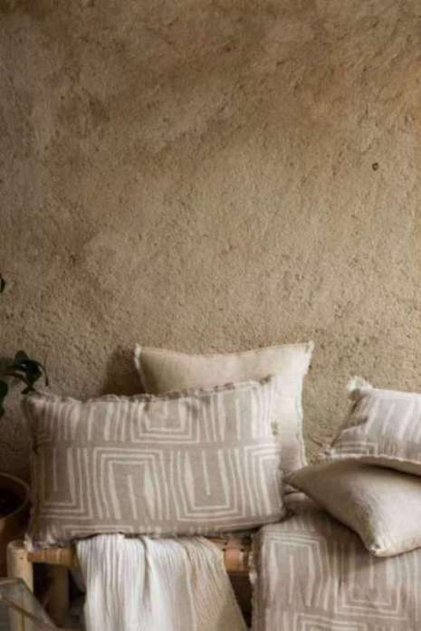 Coussin imprimé Tina Naturel 40 x 65