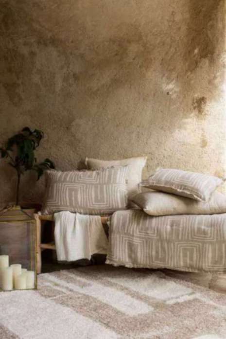 Plaid imprimé Tina Naturel 135 x 200