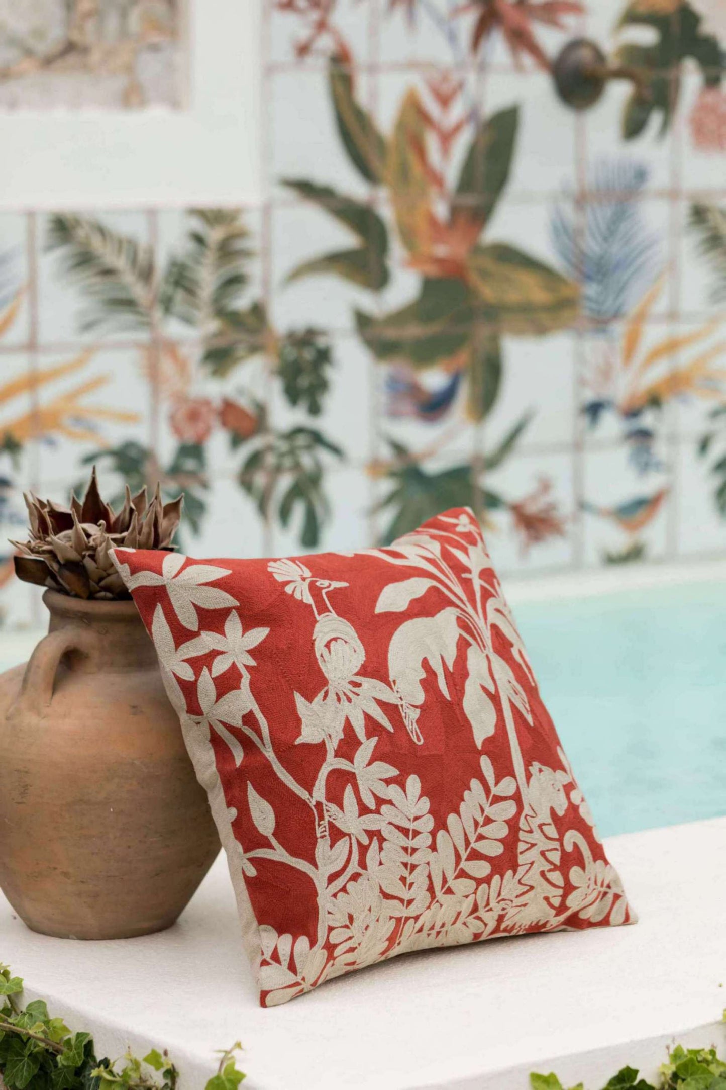 Coussin brodé Raki Rooibos 45 x 45