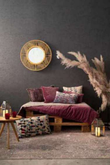 Coussin uni Elise Lilas 45 X 45