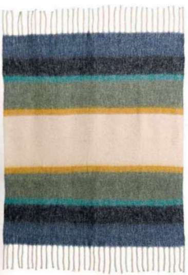 Plaid rayé Isabel Mousse 130 X 160