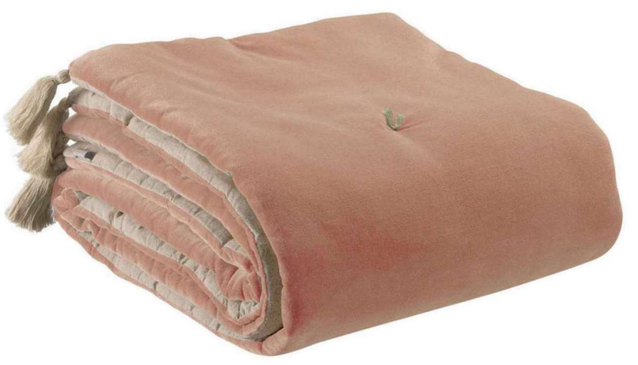 Edredon uni pompons Elise Épice 80 X 180