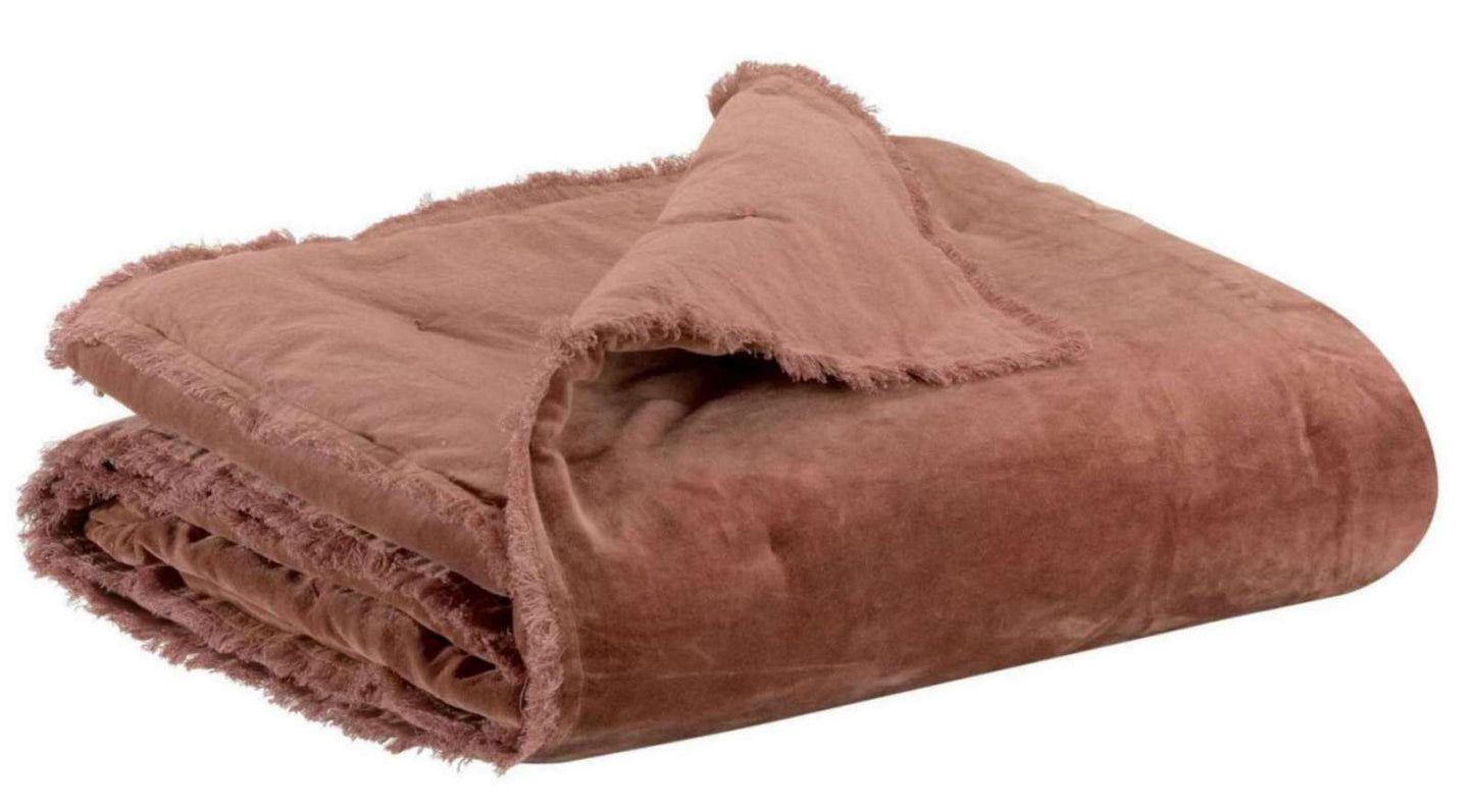 Plaid uni Fara Bois de rose 135 X 200