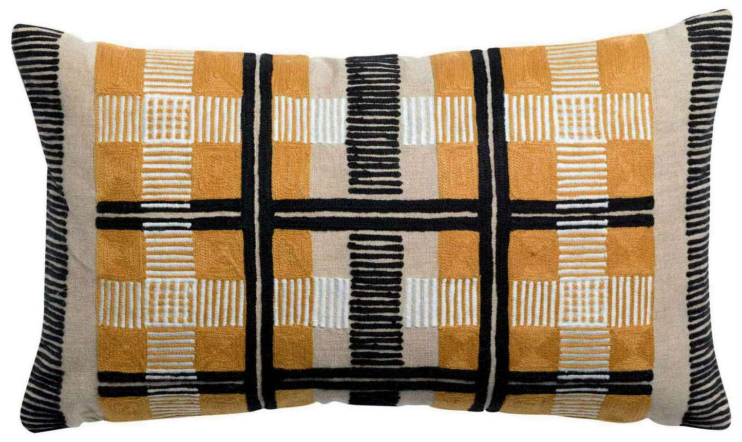 Coussin brodé Eden Ocre 30 X 50