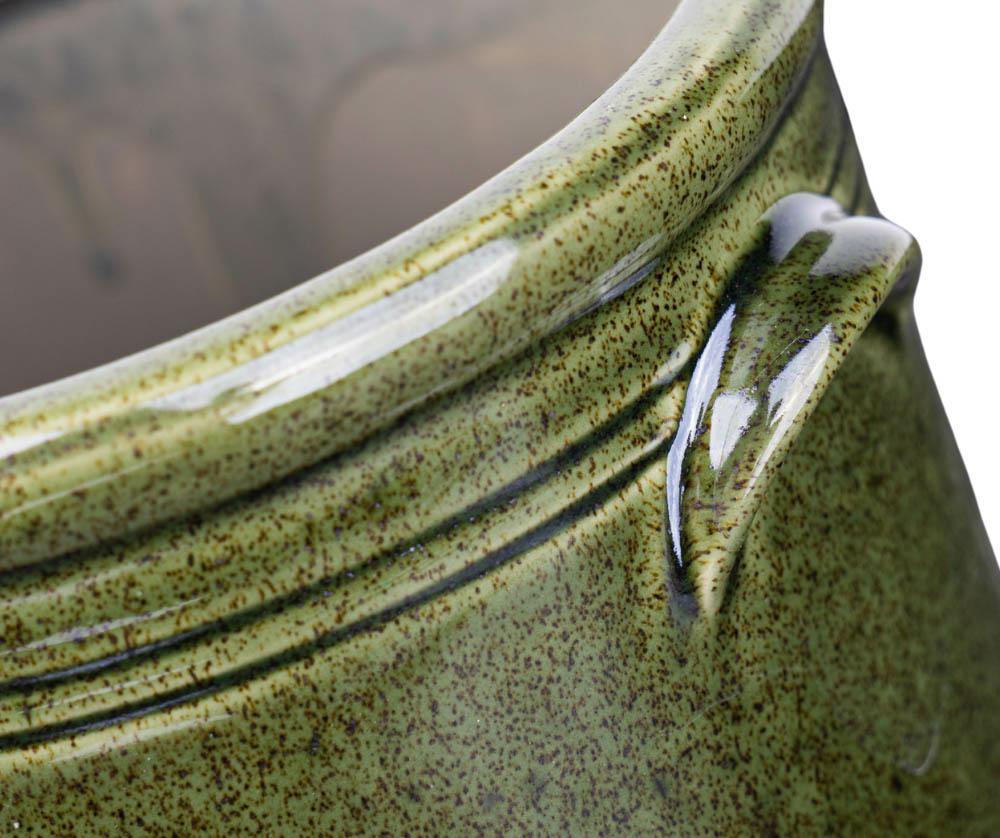 Cache pot en céramique émaillée vert olive VERONA 3 15.5cm