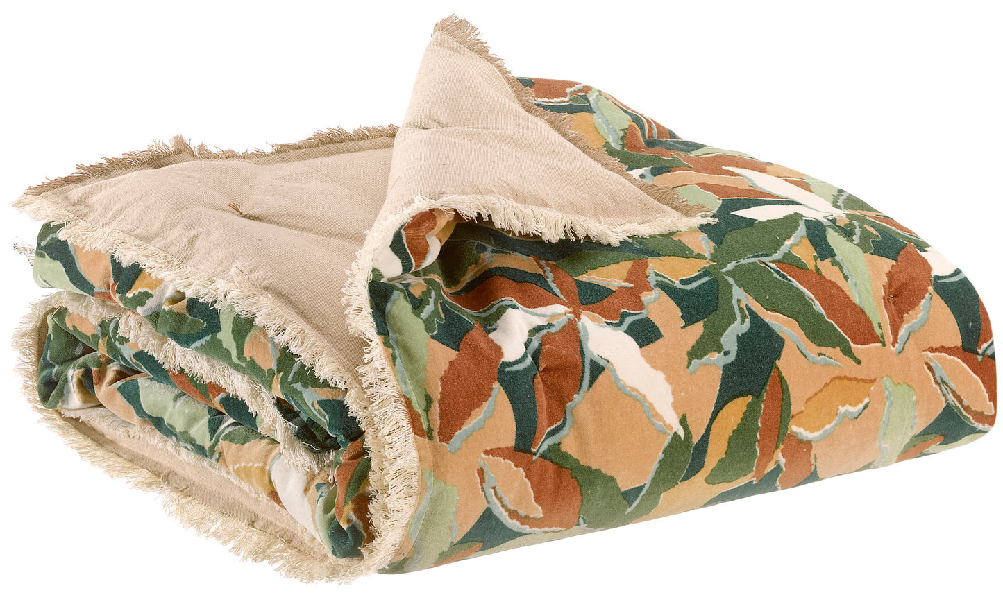 Plaid imprimé Alina Pétrole 135 x 200