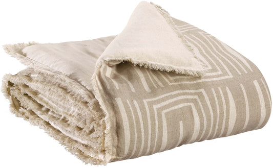 Plaid imprimé Tina Naturel 135 x 200