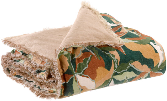 Edredon imprimé Alina Pétrole 85 x 200