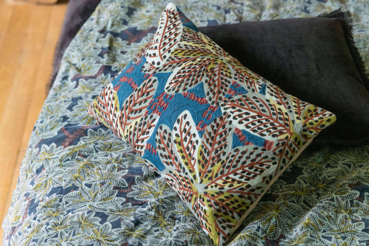 Plaid imprimé Ariane Pétrole 135 x 200