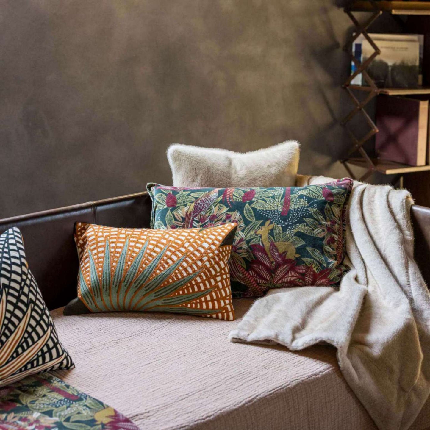 Coussin brodé Ewan Fougère 30 x 50