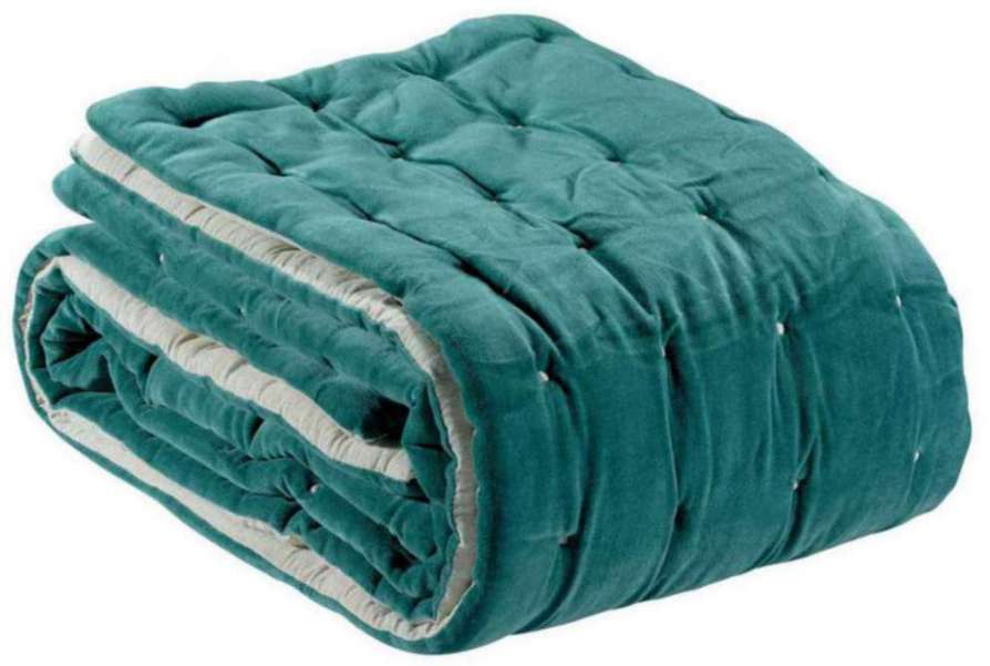 Chemin de lit uni Elise Vert de gris 90 X 240