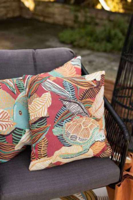 Coussin Dori outdoor Papaye 45 x 45