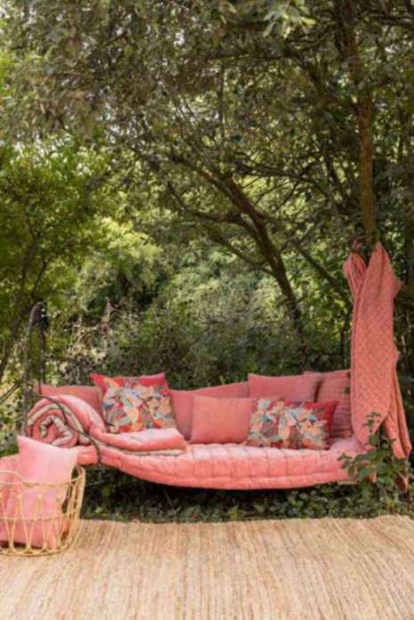 Coussin brodé Dori Papaye 45 x 45