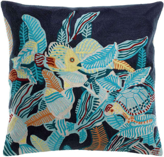 Coussin brodé Dori Marine 45 x 45
