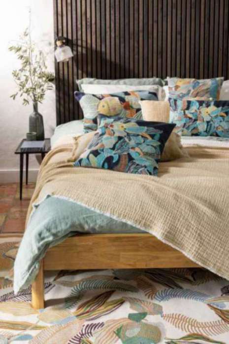 Coussin brodé Dori Marine 45 x 45