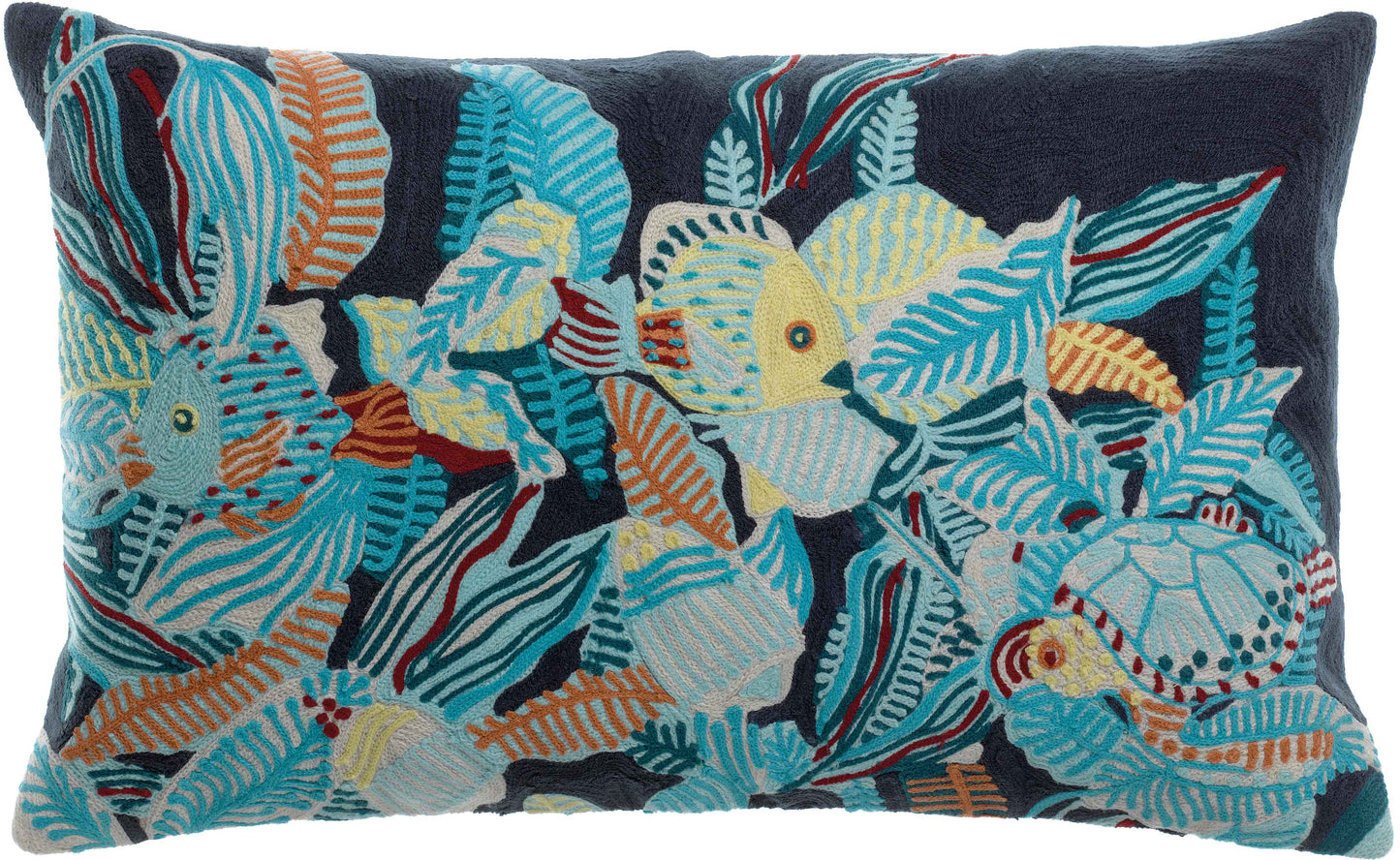 Coussin brodé Dori Marine 30 x 50