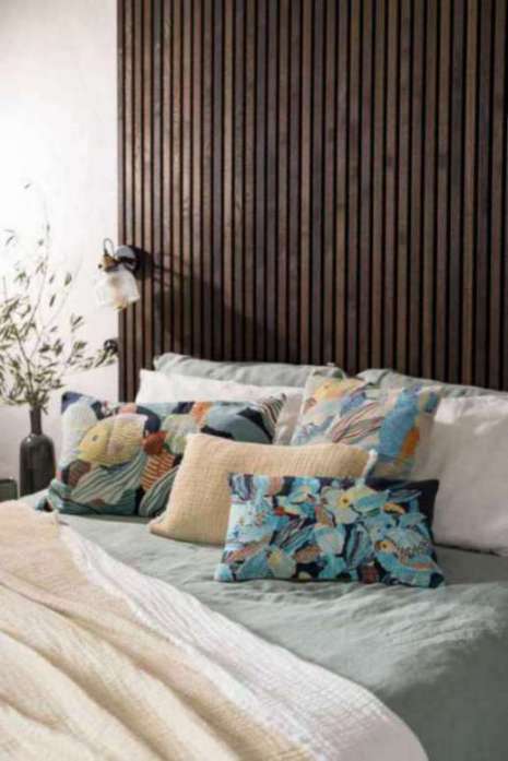 Coussin brodé Dori Marine 30 x 50