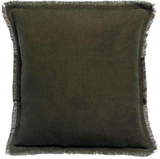 Coussin uni Laly Olive 45 X 45
