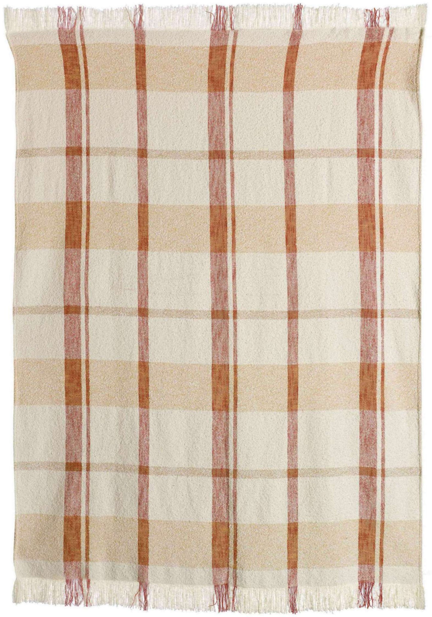 Plaid jacquard Jane Multico sienne 130 x 160