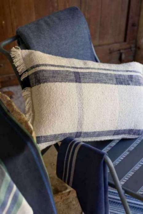 Plaid jacquard Jane Multico marine 130 x 160