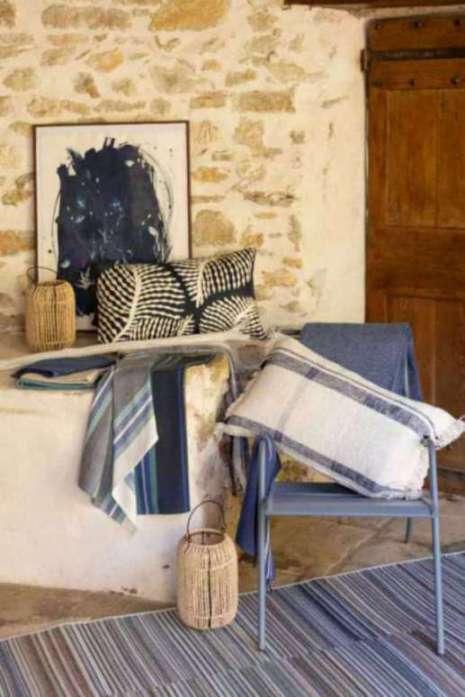 Coussin jacquard Jane Multico marine 40 x 65