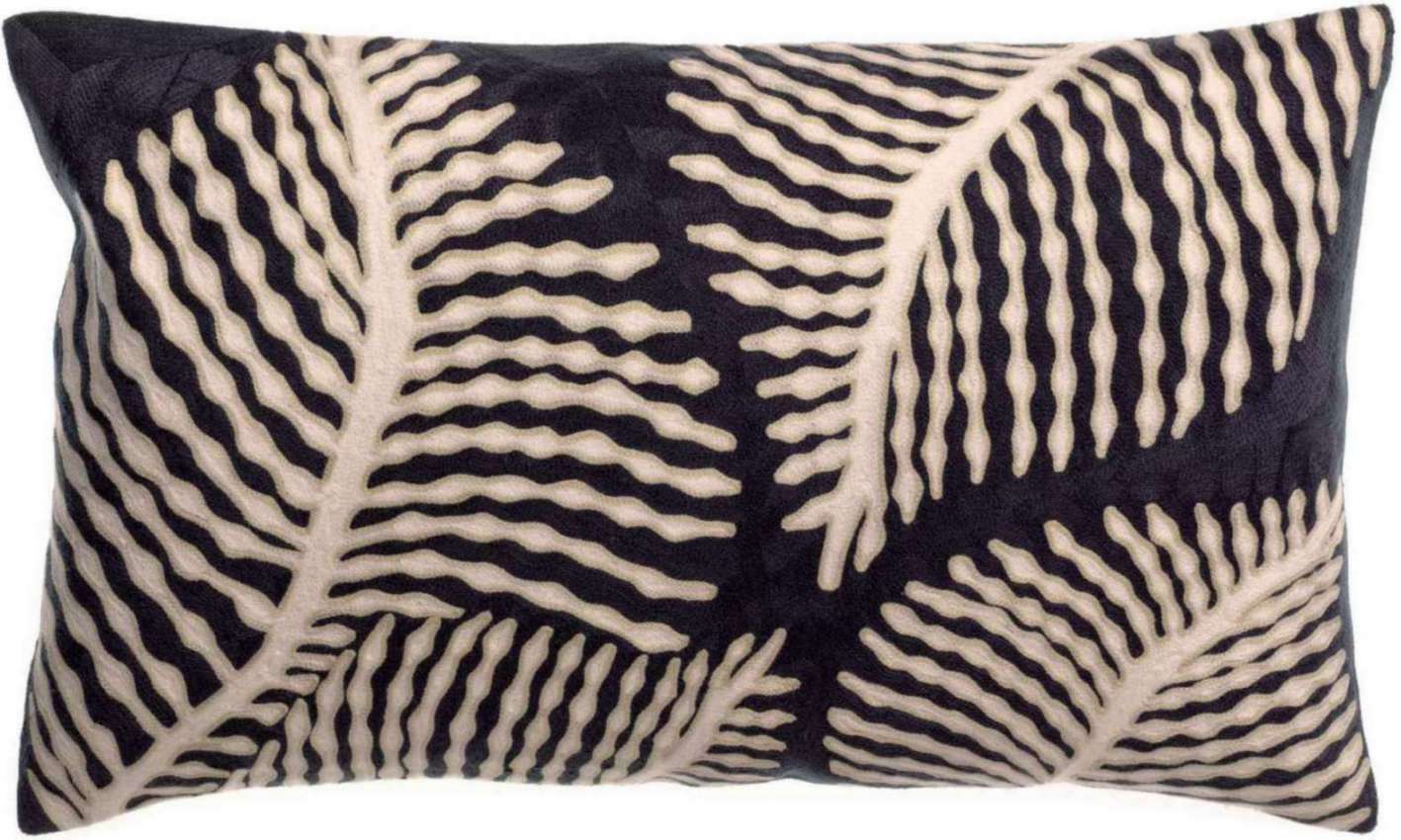 Coussin brodé Flora Marine 30 x 50