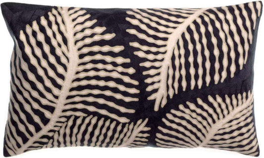 Coussin brodé Flora Marine 30 x 50