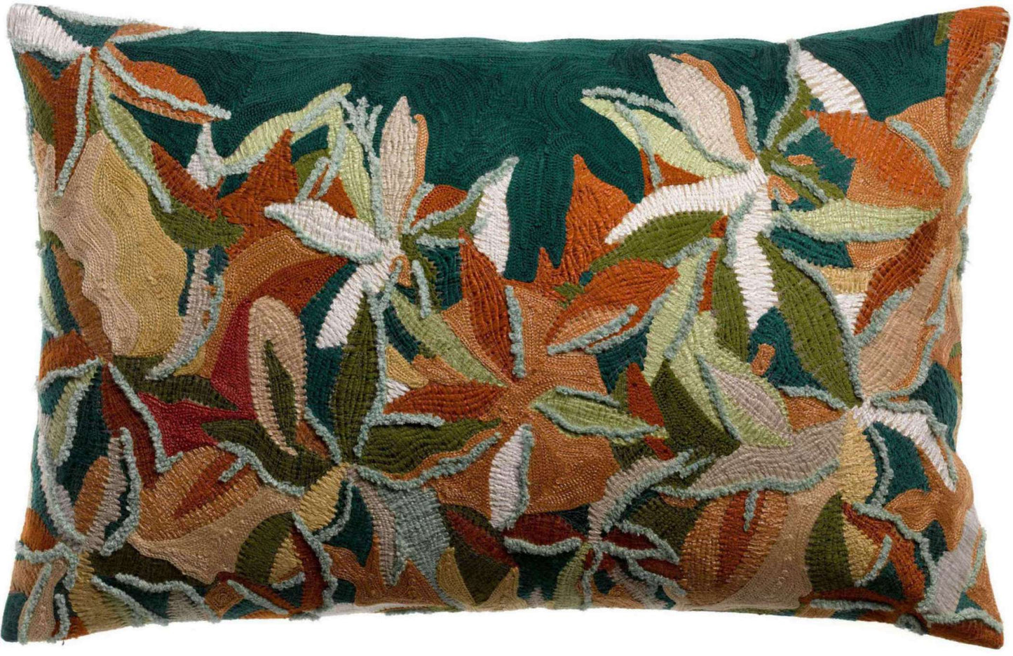 Coussin brodé Alina Pétrole 40 x 65