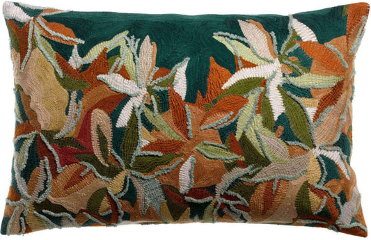 Coussin brodé Alina Pétrole 40 x 65