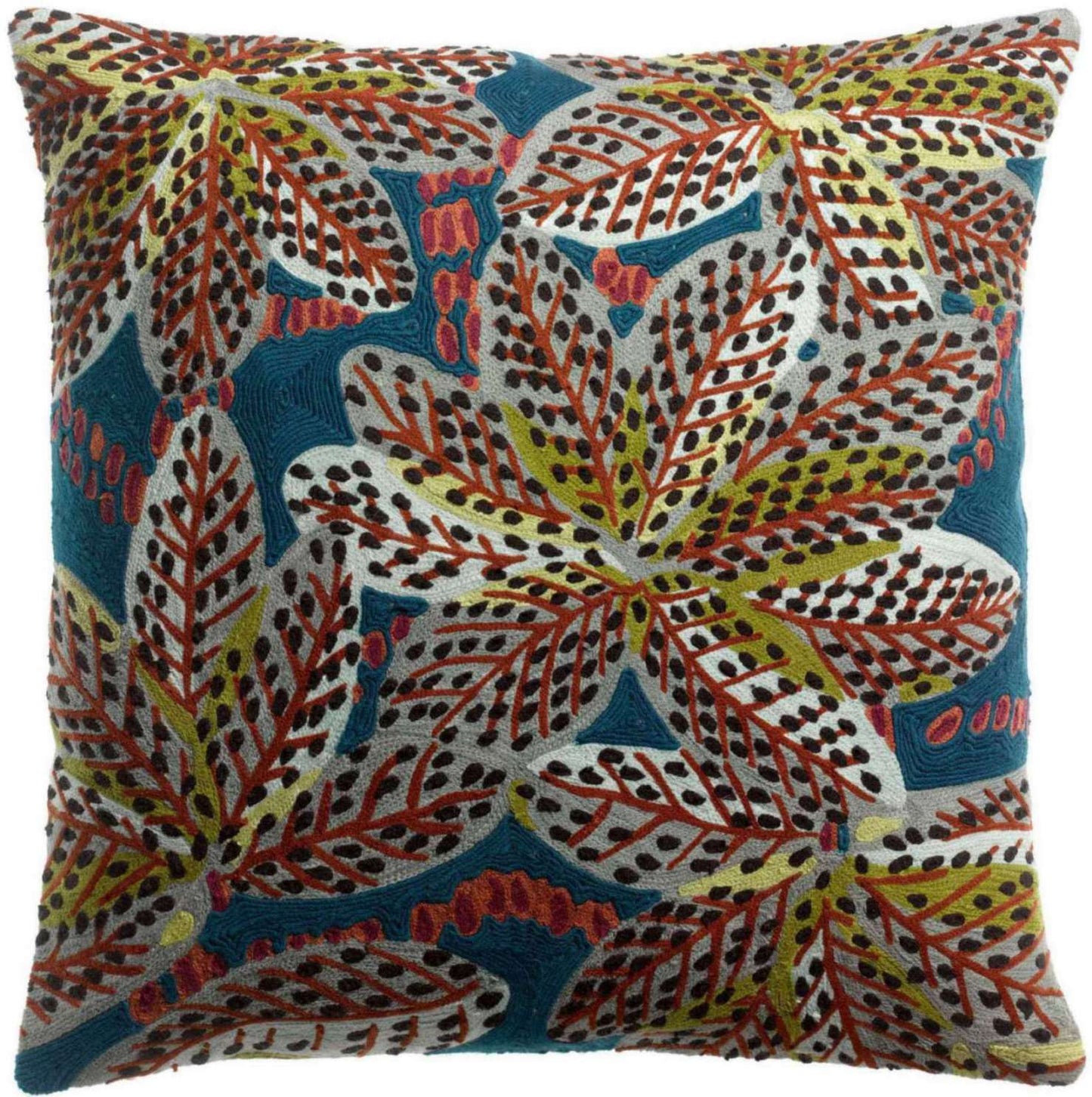 Coussin brodé Ariane Pétrole 45 x 45