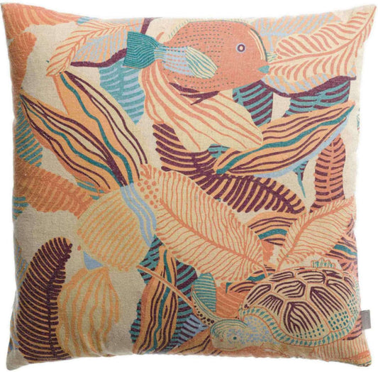 Coussin imprimé Dori Papaye 45 x 45