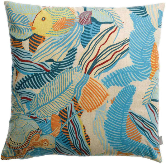 Coussin imprimé Dori Lagon 45 x 45