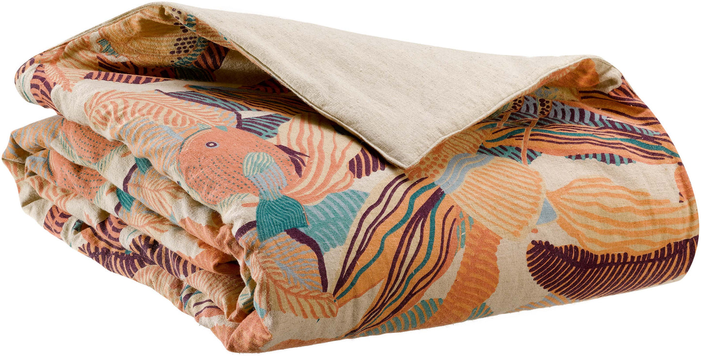 Edredon imprimé Dori Papaye 85 x 200