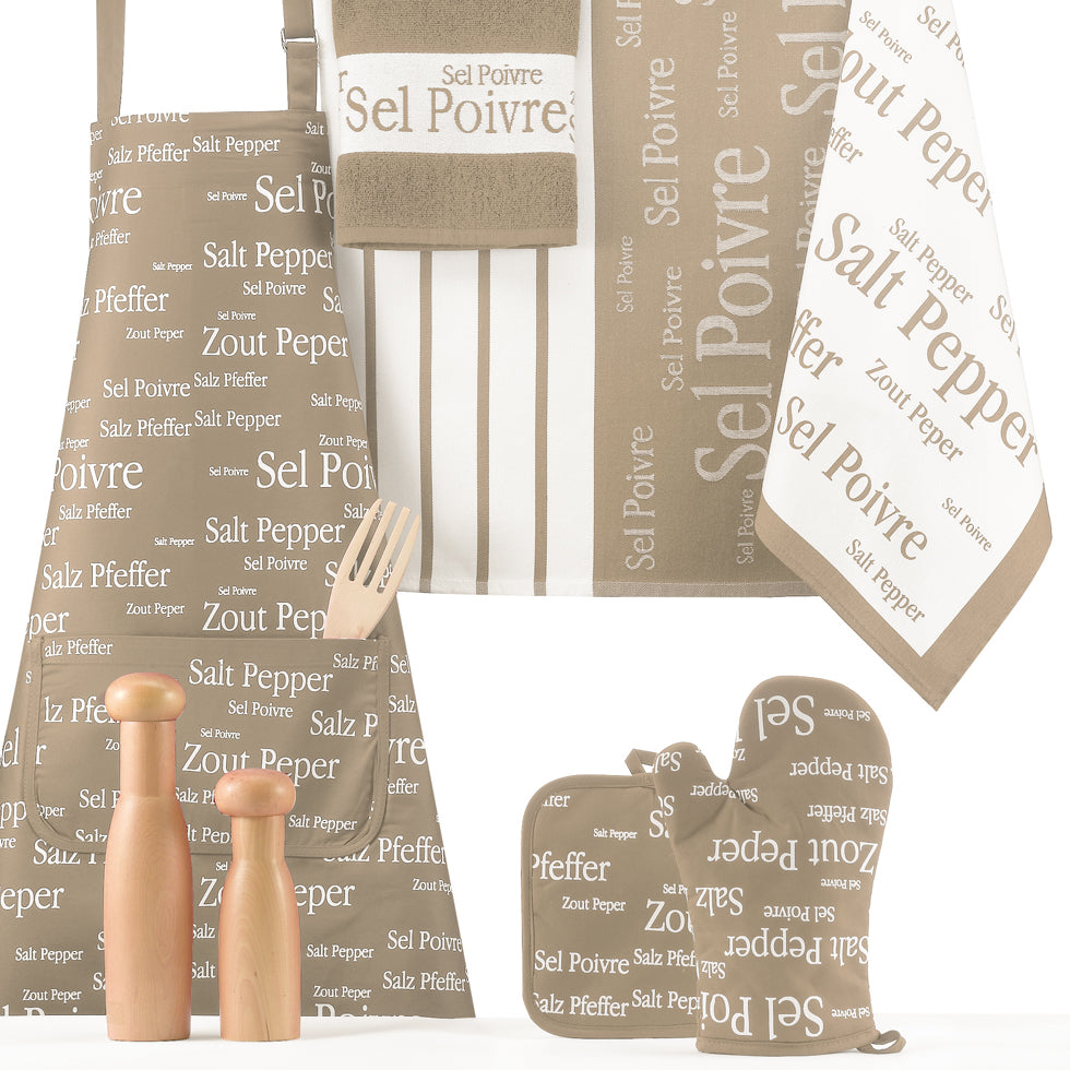 Tablier Sel & Poivre Ficelle 80 X 85