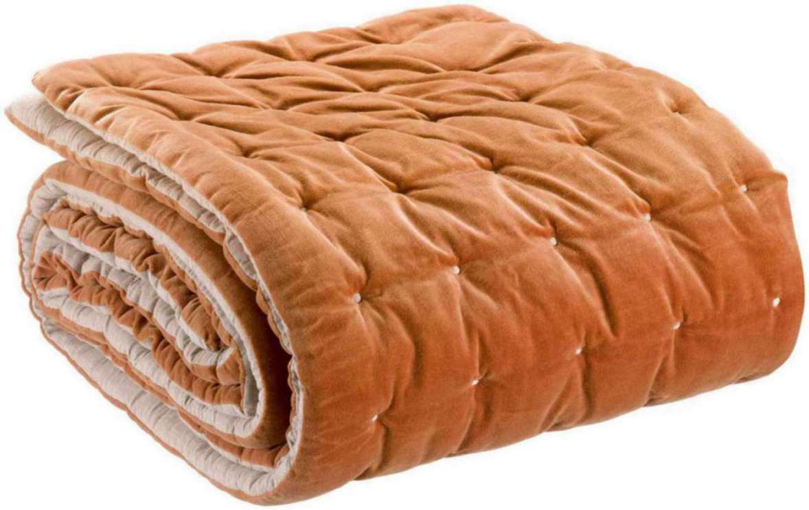 Chemin de lit uni Elise Rouille 90 x 240