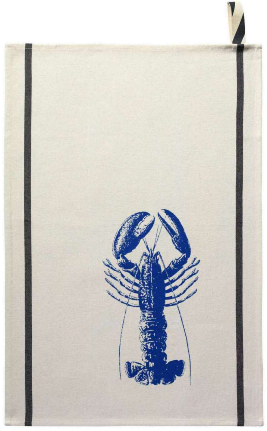 Torchon Homard Bleu/Ecru 70 x 50