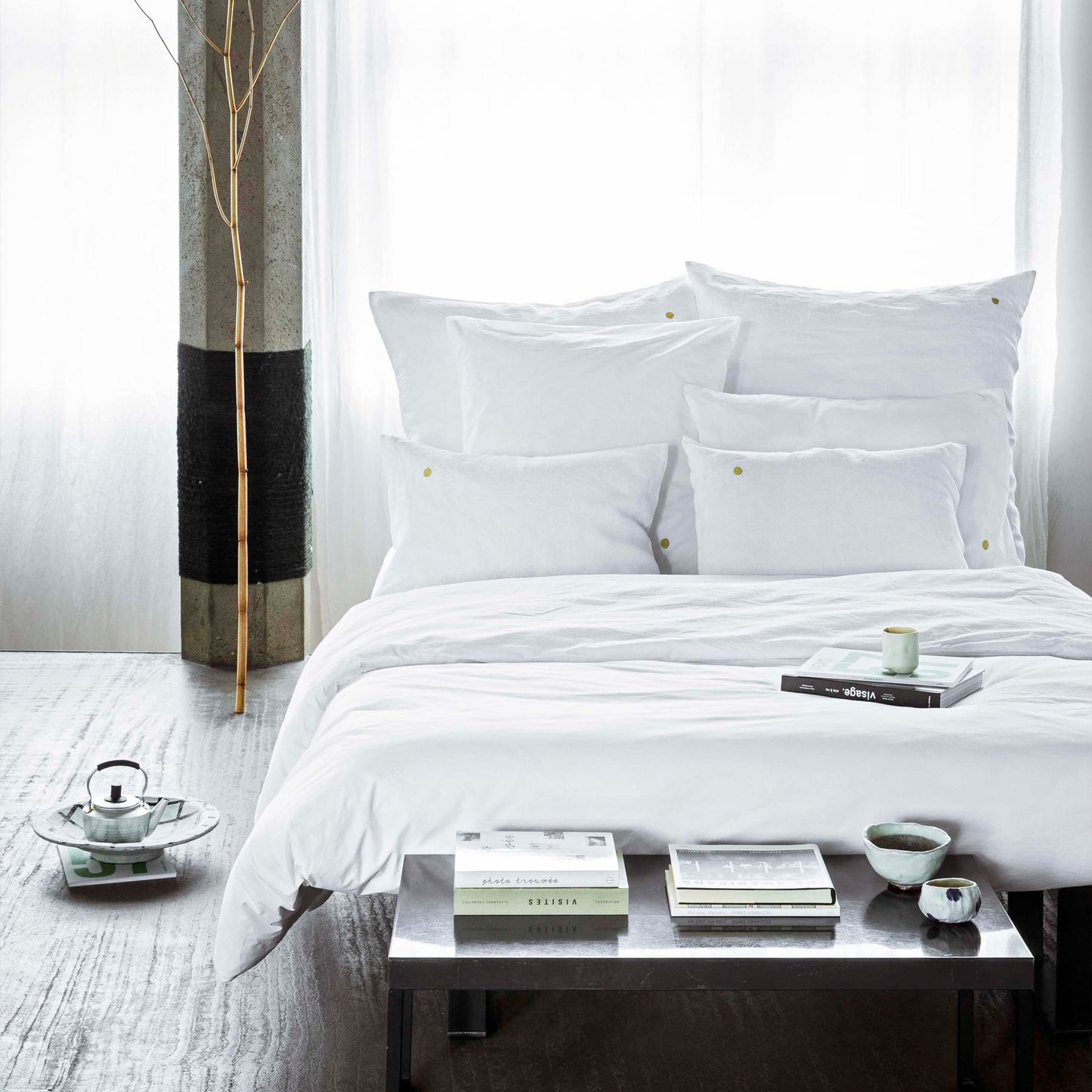 Taie d'oreiller Céleste Milk 65 x 65