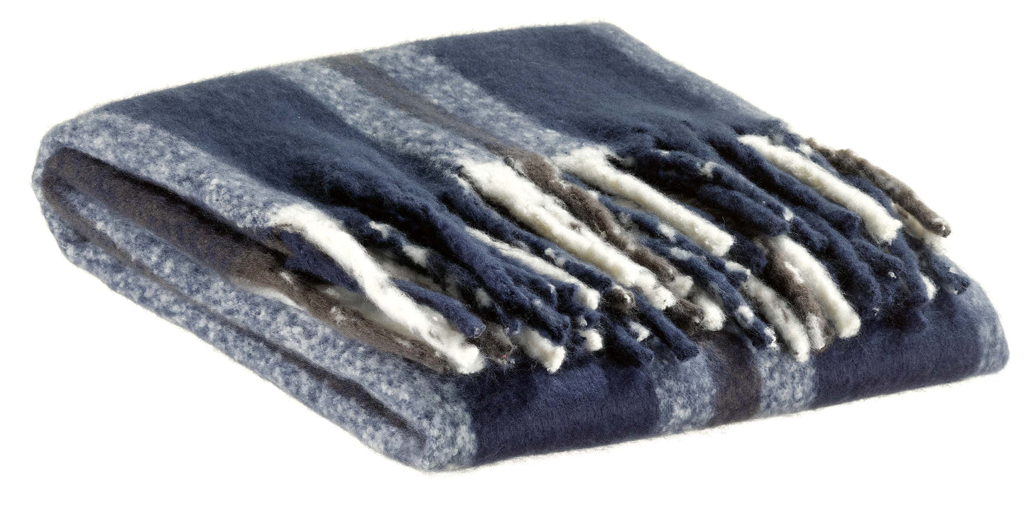 Plaid rayé Isabel Marine 130 x 160