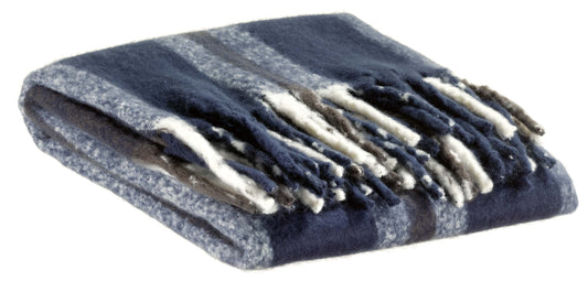 Plaid rayé Isabel Marine 130 x 160