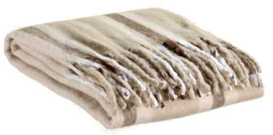 Plaid rayé Isabel Nuage 130 x 160