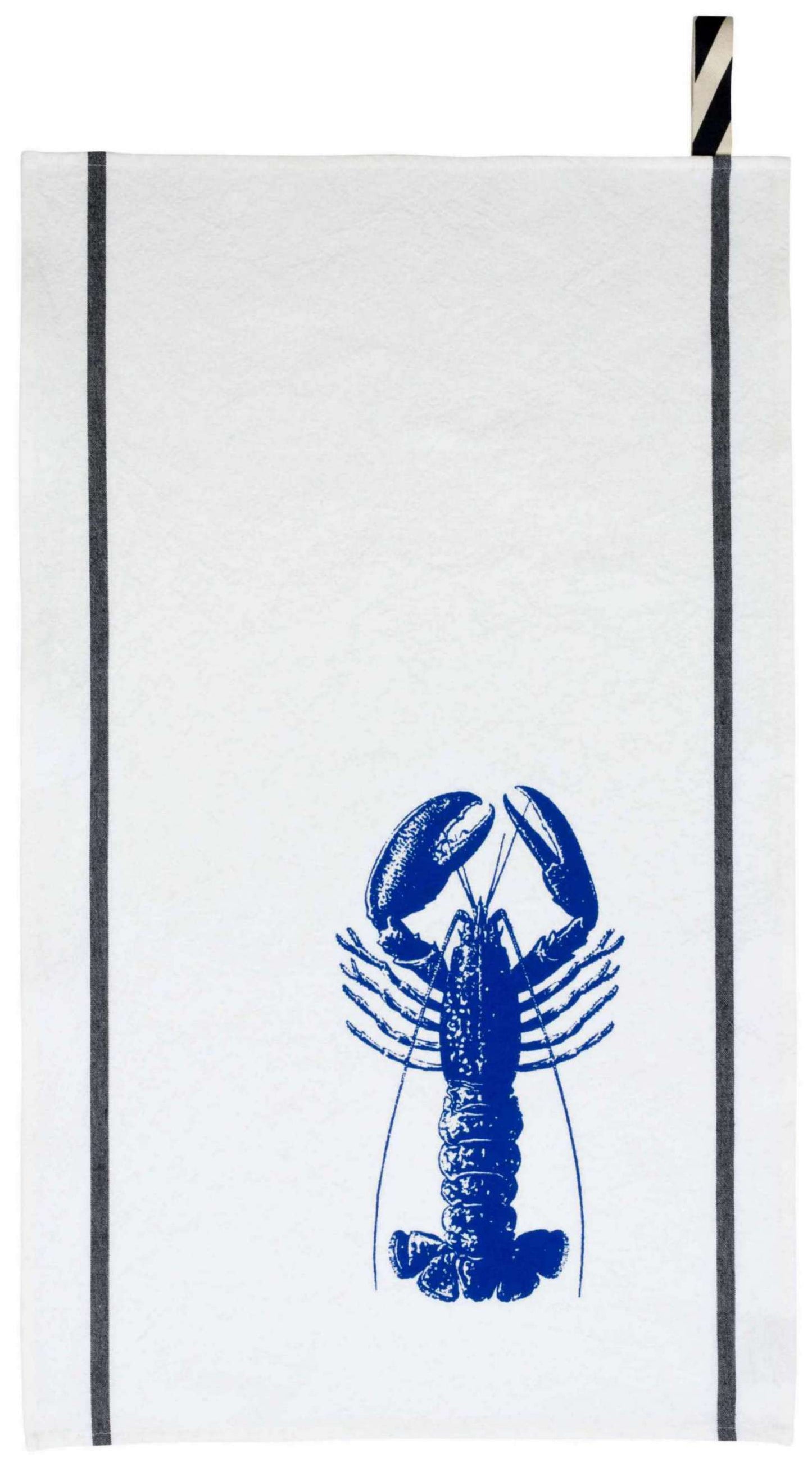Torchon Homard Bleu/Blanc 50 x 70