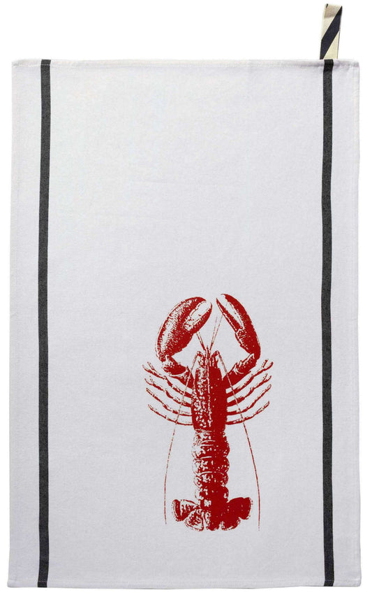 Torchon Homard Rouge/Blanc 50 x 70