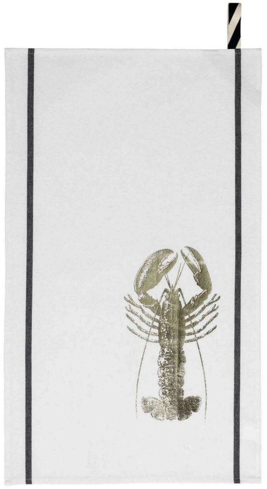 Torchon Homard Or/Blanc 50 x 70