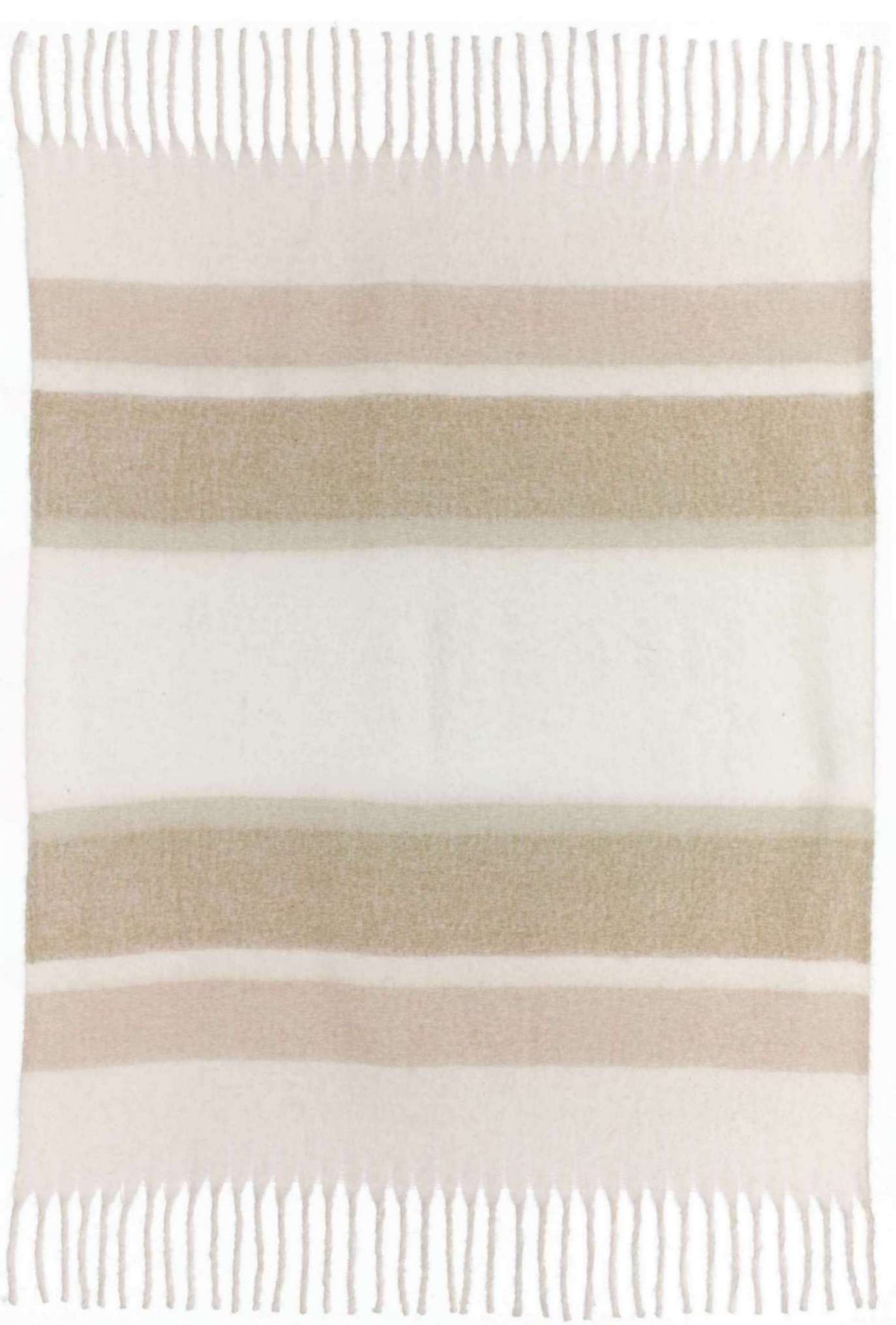 Plaid rayé Isabel Naturel 130 X 160