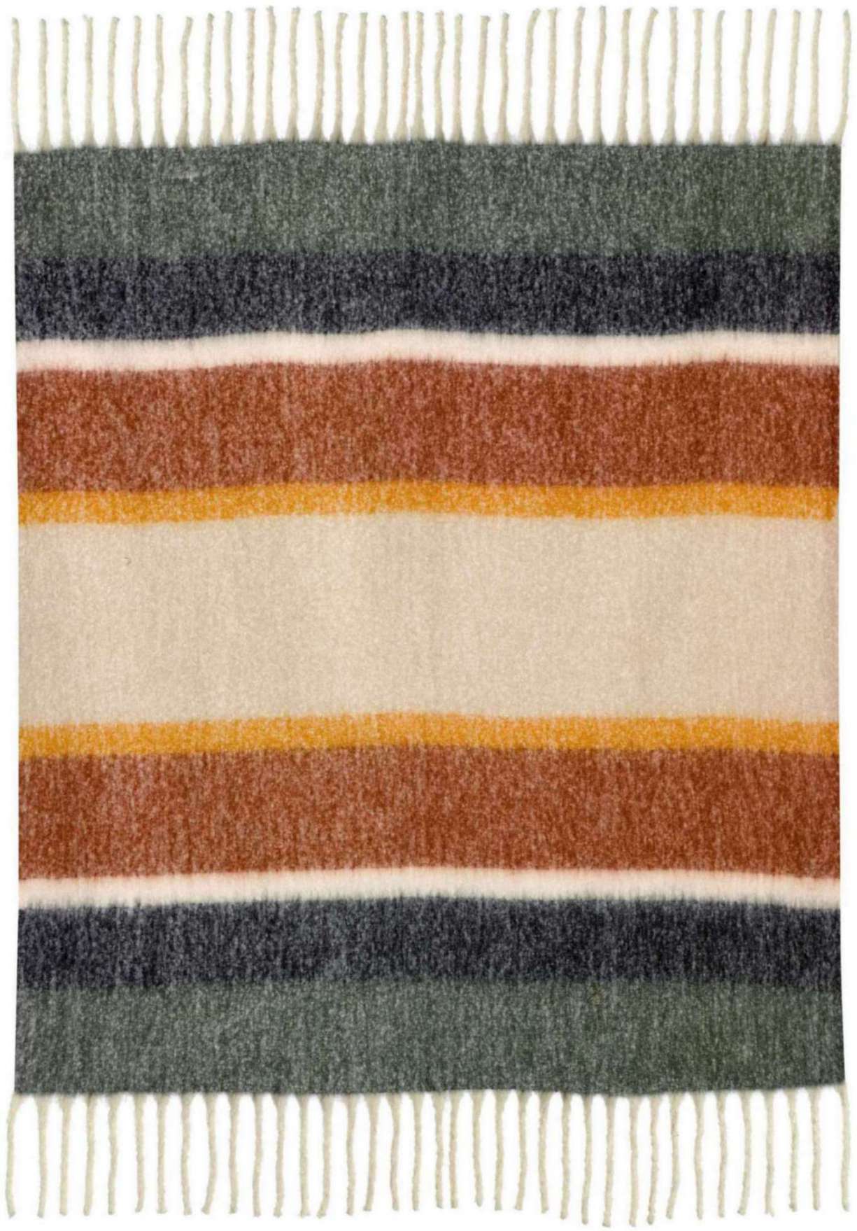 Plaid rayé Isabel Rouille 130 x 160