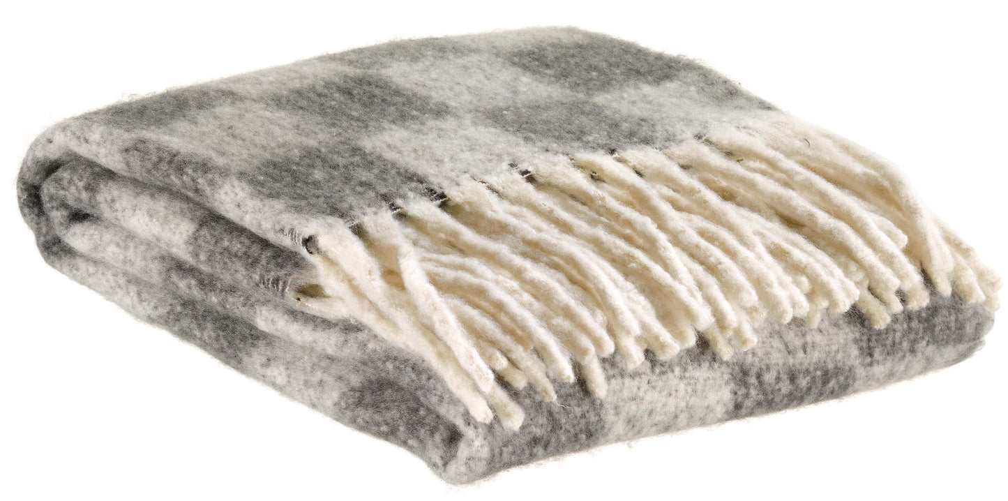 Plaid Isabel damiers Ardoise 130 x 160