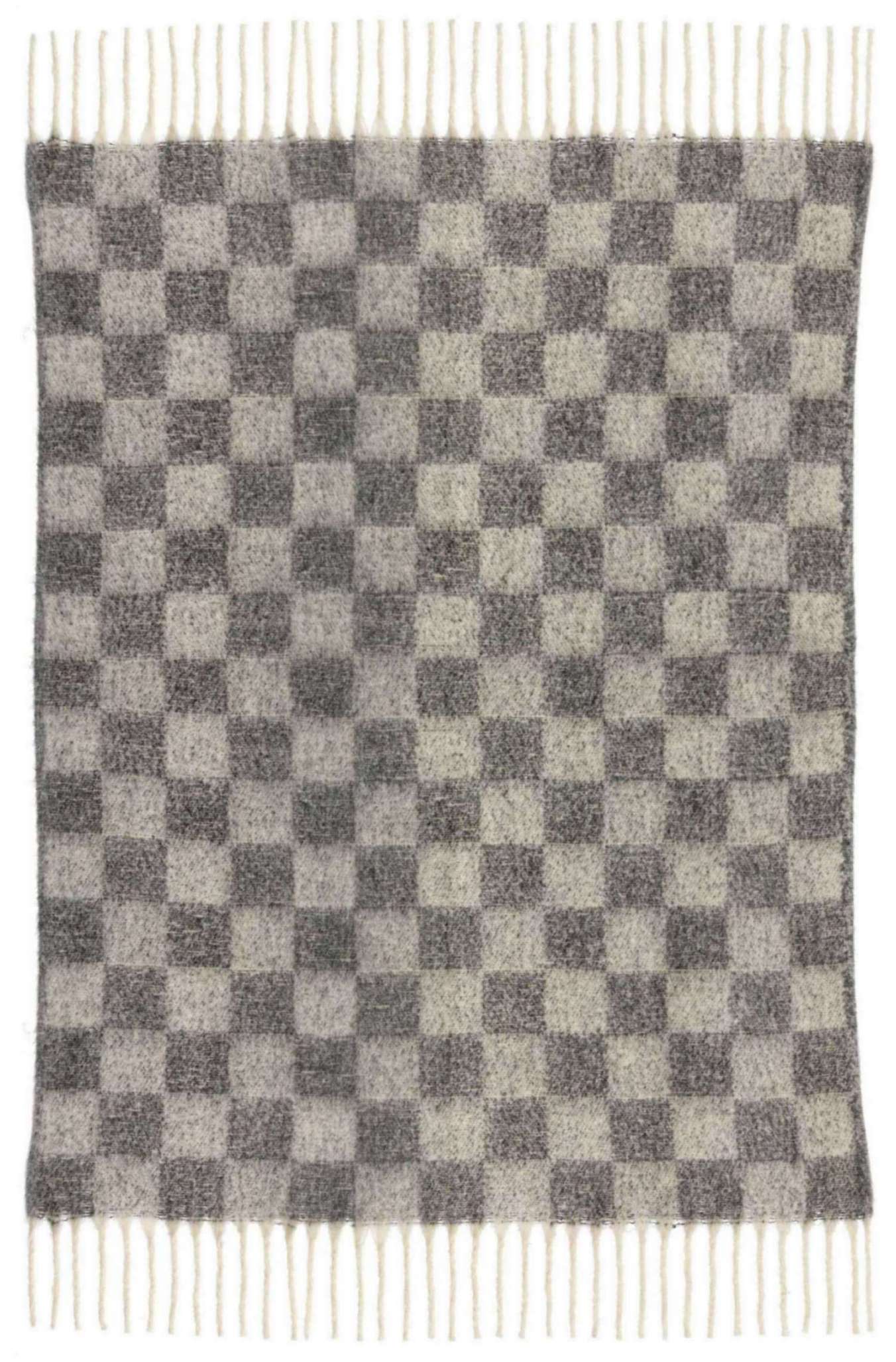 Plaid Isabel damiers Ardoise 130 x 160