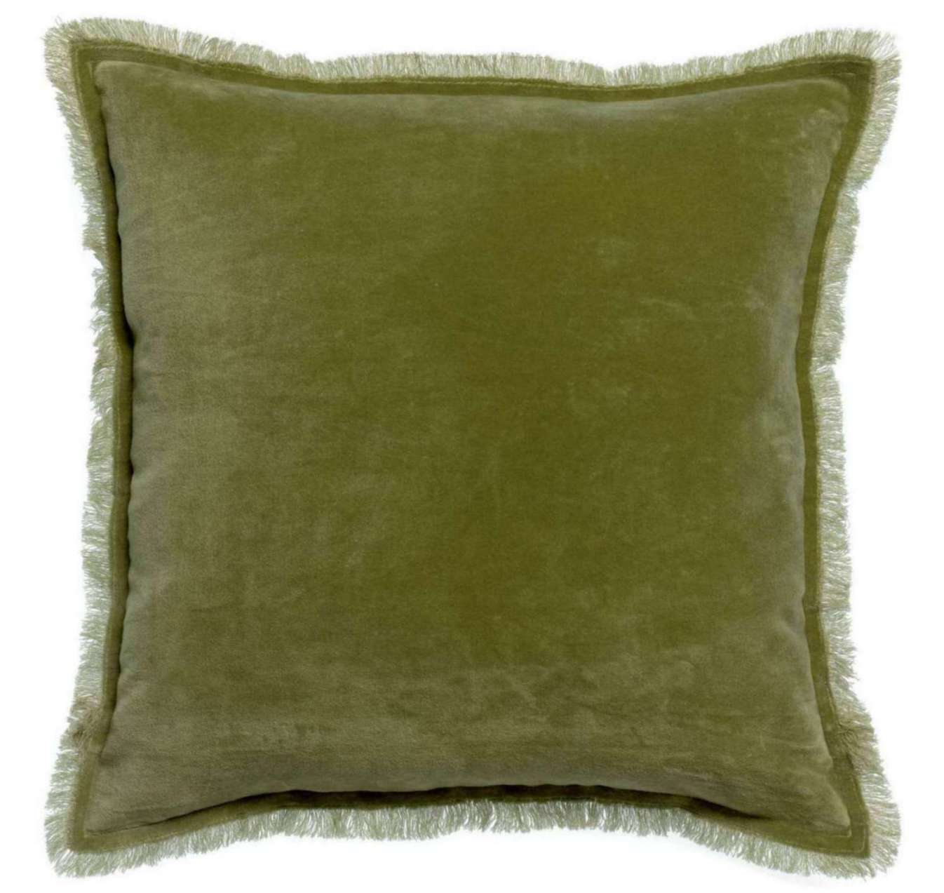 Coussin uni Fara Olive 45 X 45