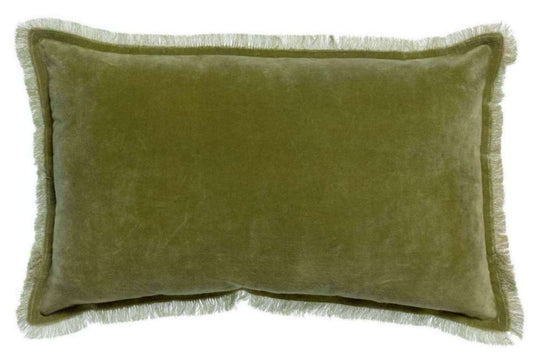 Coussin uni Fara Olive 30 X 50